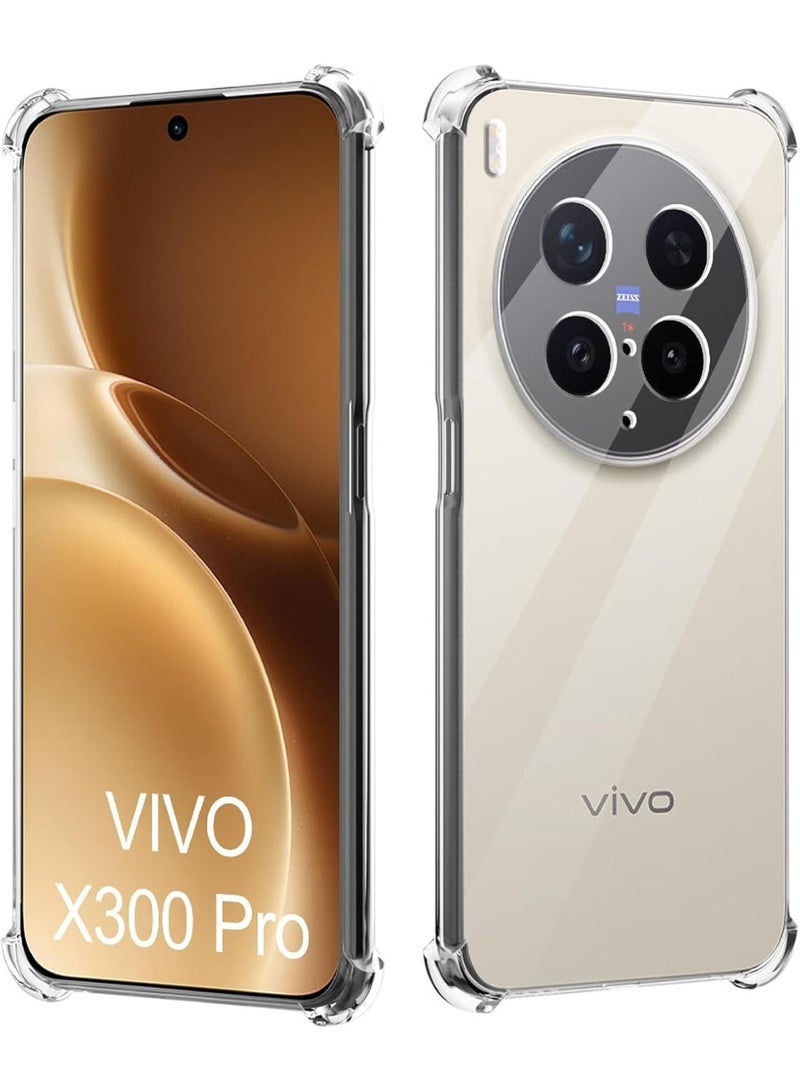 غطاء شفاف متوافق مع VIVO X300 Pro، غطاء نحيف من TPU، وسادة هوائية [غير قابل للاصفرار بسهولة] واقي للصدمات للهاتف - شفاف - Image 1